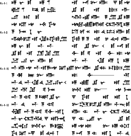 Babylonian epic  of creation, Enuma elish, Tablet I, in Akkadian